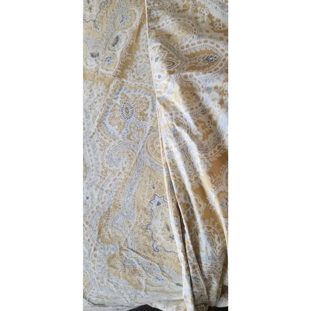 Pottery Barn Yellow Cotton Viola Paisley Duvet Cover Set Full/Queen Shams